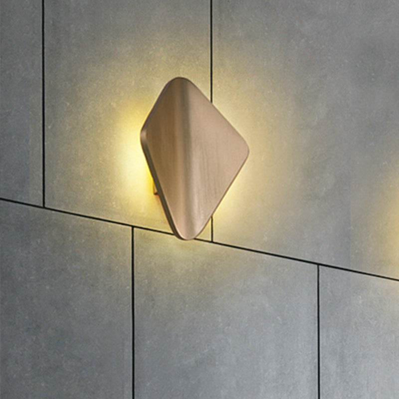 Avtoit | Concave Rhombus Metal Wall Light Modern LED Black/Gold/Coffee Wall Light Light for Living Room
