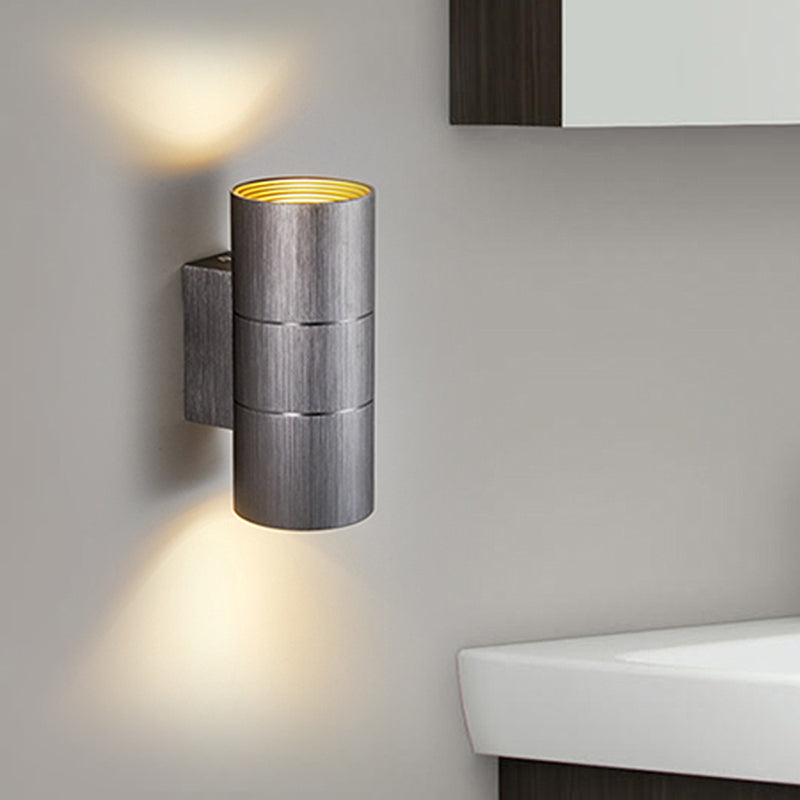 Avtoit | Tubular LED Up and Down Wall Lamp Modern Metal 1 Light Black/Grey/Gold Wall Lamp for Bathroom