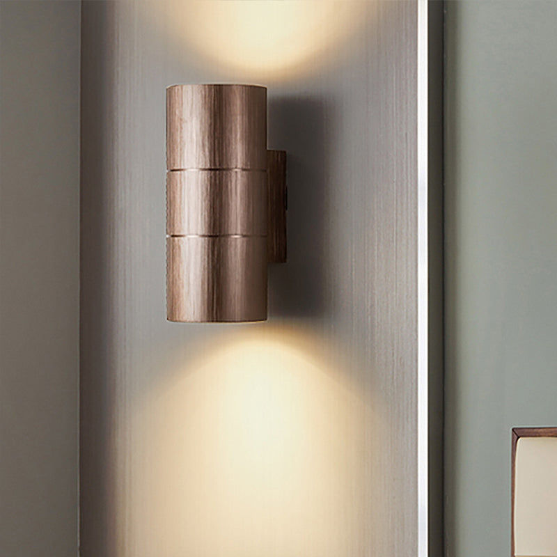 Avtoit | Tubular LED Up and Down Wall Lamp Modern Metal 1 Light Black/Grey/Gold Wall Lamp for Bathroom