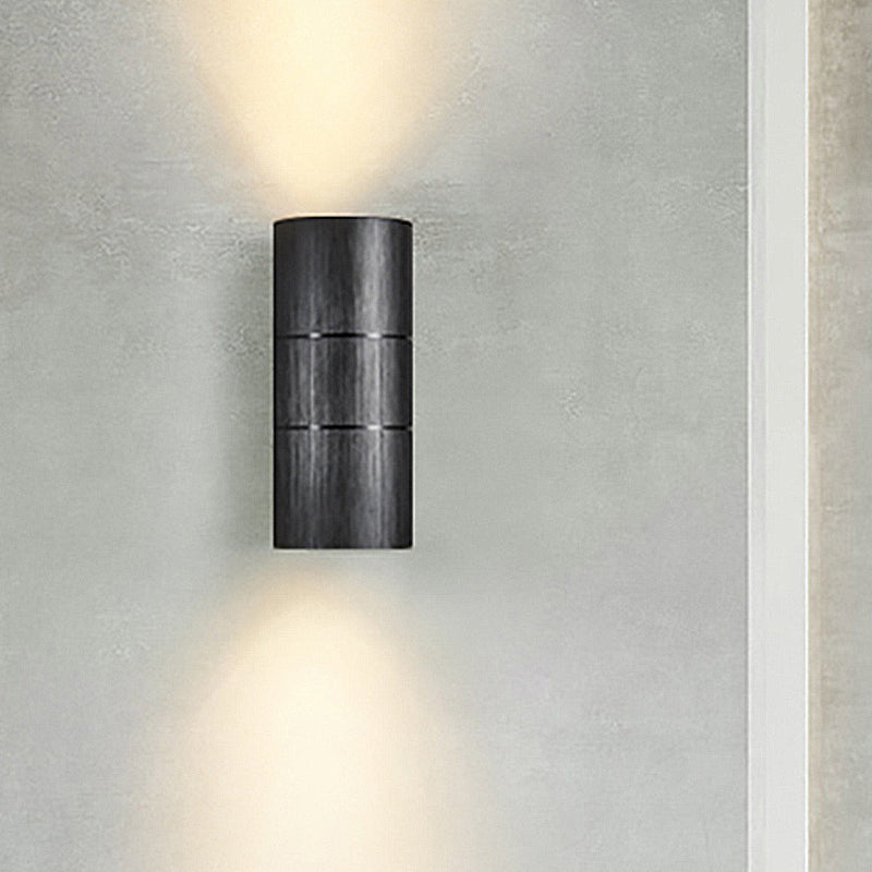 Avtoit | Tubular LED Up and Down Wall Lamp Modern Metal 1 Light Black/Grey/Gold Wall Lamp for Bathroom