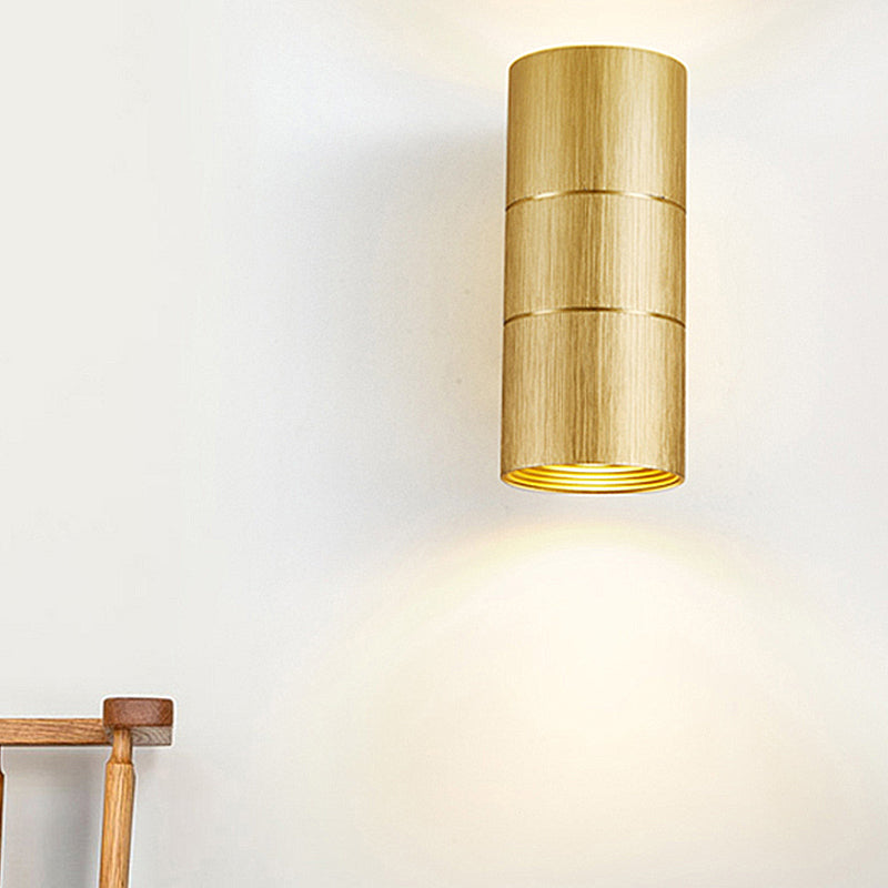 Avtoit | Tubular LED Up and Down Wall Lamp Modern Metal 1 Light Black/Grey/Gold Wall Lamp for Bathroom
