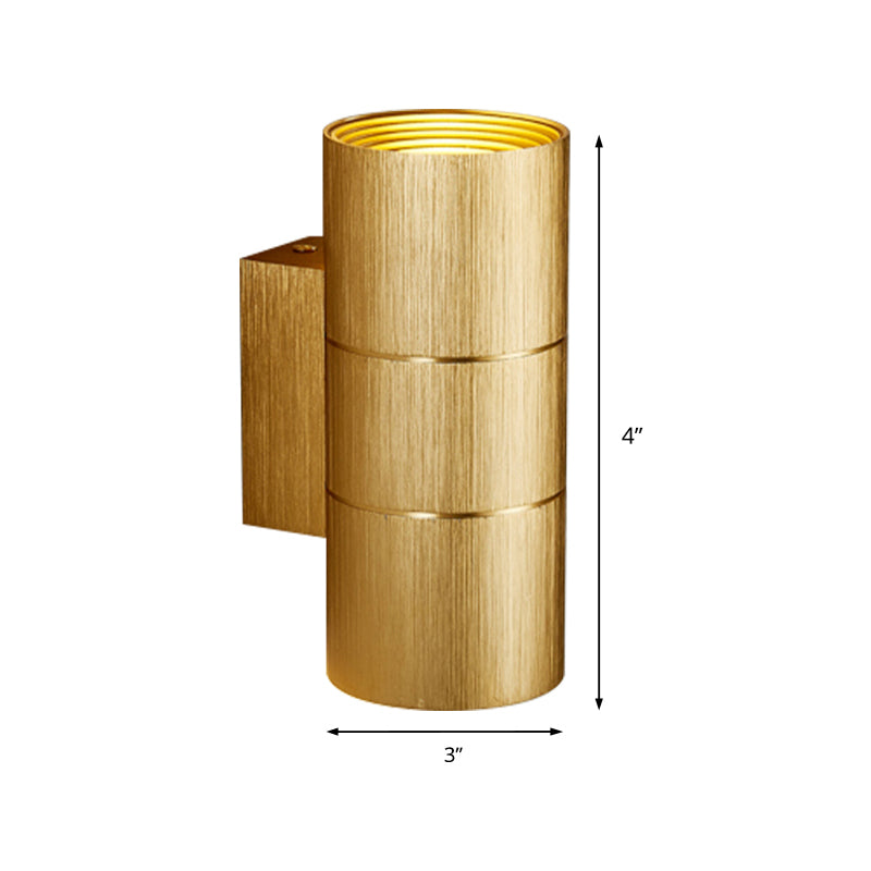 Avtoit | Tubular LED Up and Down Wall Lamp Modern Metal 1 Light Black/Grey/Gold Wall Lamp for Bathroom