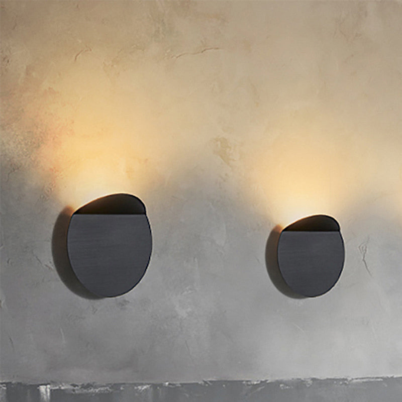 Avtoit | Contemporary round metal wall light black/gray/white LED wall-mounted light for hallway