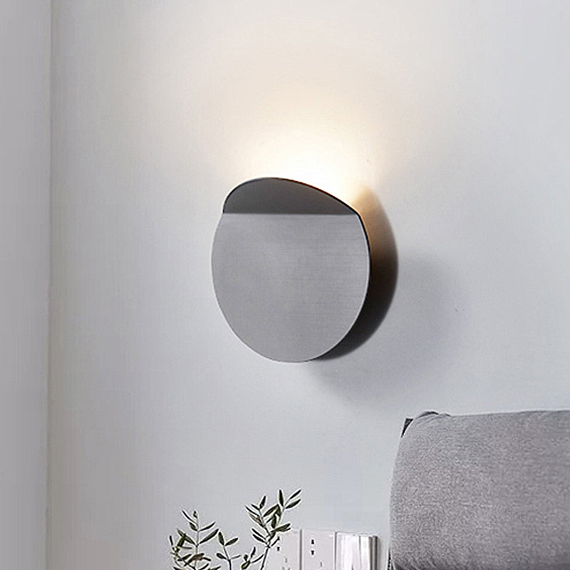Avtoit | Contemporary round metal wall light black/gray/white LED wall-mounted light for hallway