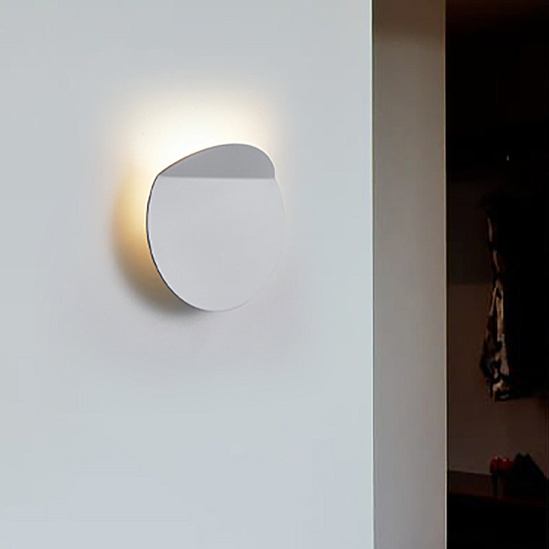 Avtoit | Contemporary round metal wall light black/gray/white LED wall-mounted light for hallway