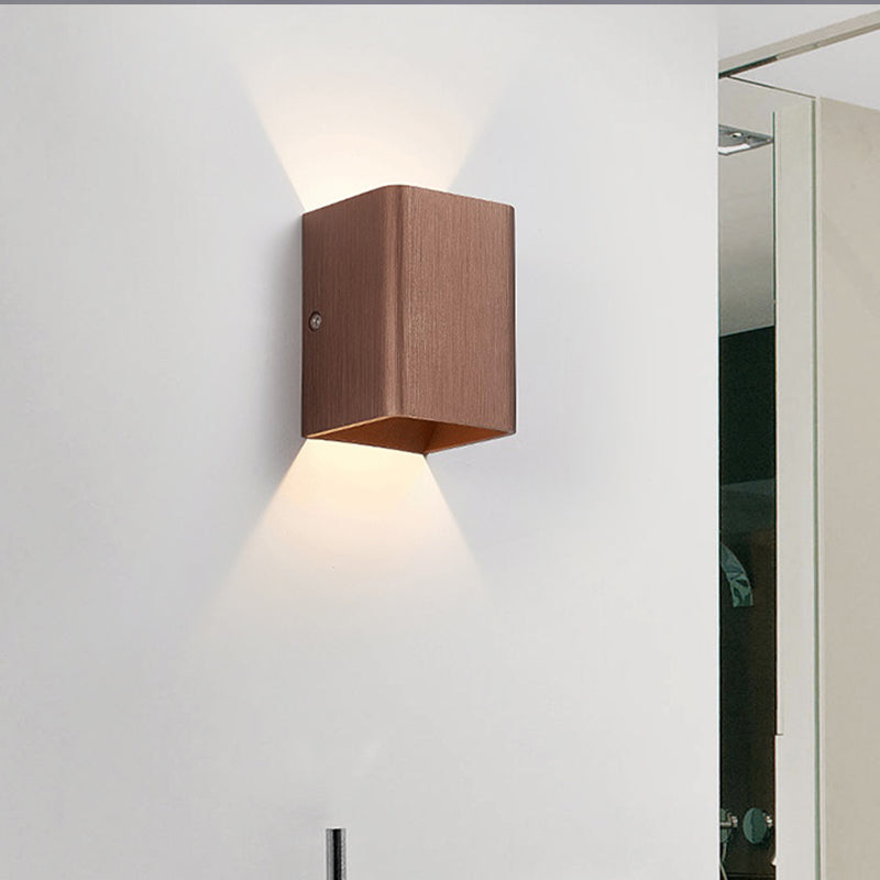 Avtoit | Cubist Metal Up and Down Wall Lamp Contemporary Bronze/Gold/White LED Wall Light for Living Room