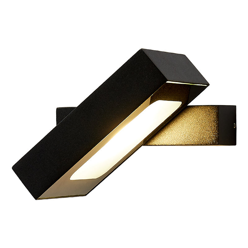 Avtoit | Rectangular Wall Light Modern Metal Black/White/Grey LED Wall Mount Light with Rotatable Design