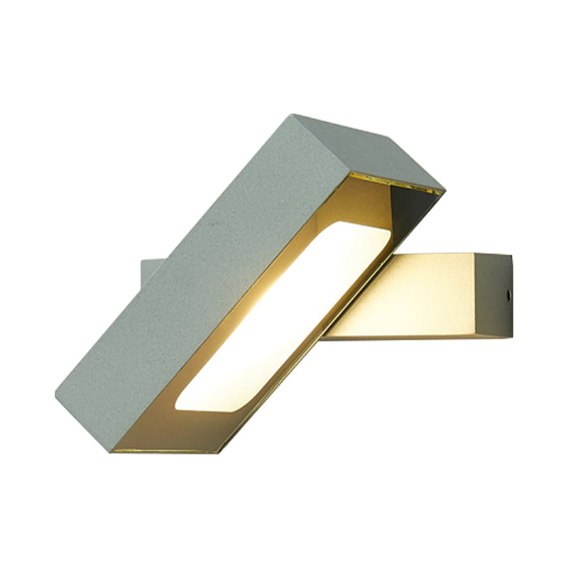 Avtoit | Rectangular Wall Light Modern Metal Black/White/Grey LED Wall Mount Light with Rotatable Design