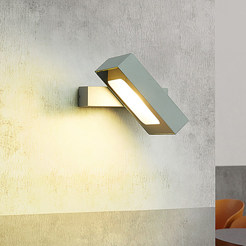 Avtoit | Rectangular Wall Light Modern Metal Black/White/Grey LED Wall Mount Light with Rotatable Design