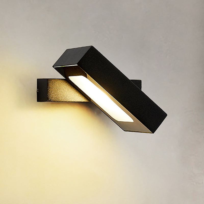 Avtoit | Rectangular Wall Light Modern Metal Black/White/Grey LED Wall Mount Light with Rotatable Design