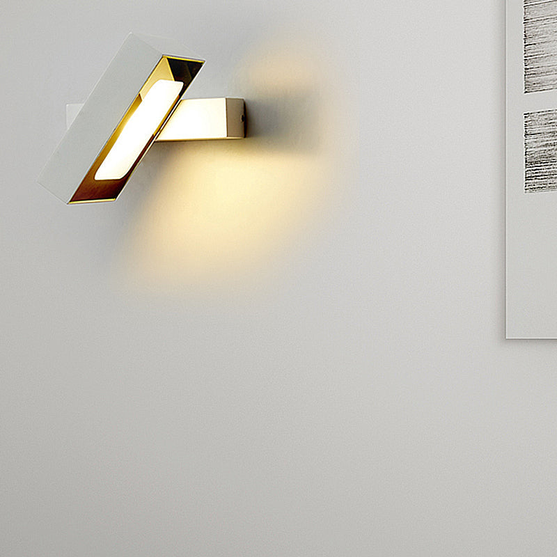 Avtoit | Rectangular Wall Light Modern Metal Black/White/Grey LED Wall Mount Light with Rotatable Design