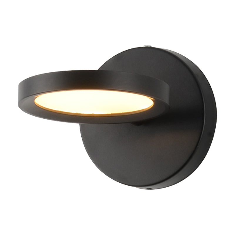 Avtoit | Modernist LED Wall Light with Metal Shade Black/Gold Round Wall Mounted Light