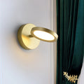 Avtoit | Modernist LED Wall Light with Metal Shade Black/Gold Round Wall Mounted Light