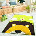 Avtoit | Colorful Back for Children Multi Color Animal Pattern Carpet Synthetic Stain Resistant Non-Slip Back Machine Washable Carpet for Preschool