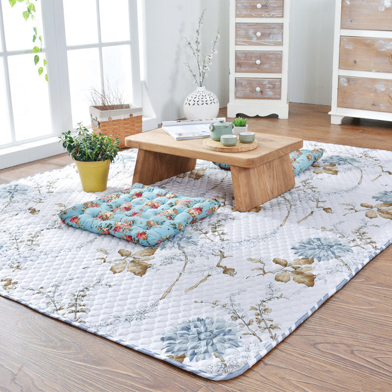 Avtoit | Aesthetics Botanic Carpet Multi-Color Nordic Carpet Cotton Machine Wash Padded Quilt Carpet