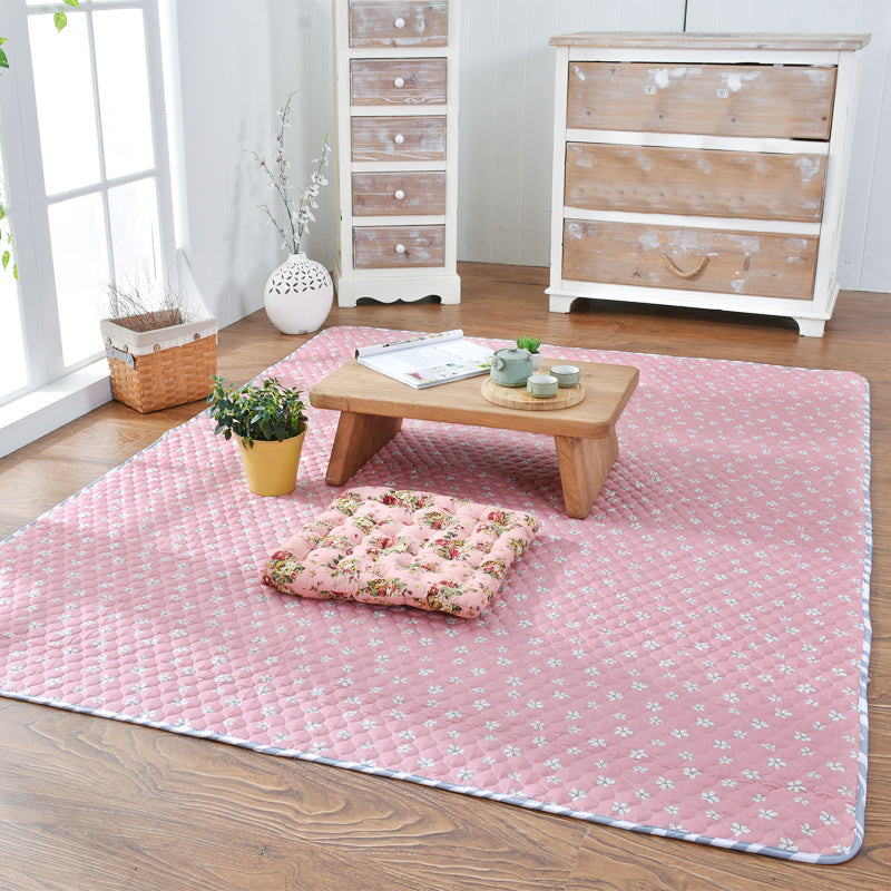 Avtoit | Aesthetics Botanic Carpet Multi-Color Nordic Carpet Cotton Machine Wash Padded Quilt Carpet