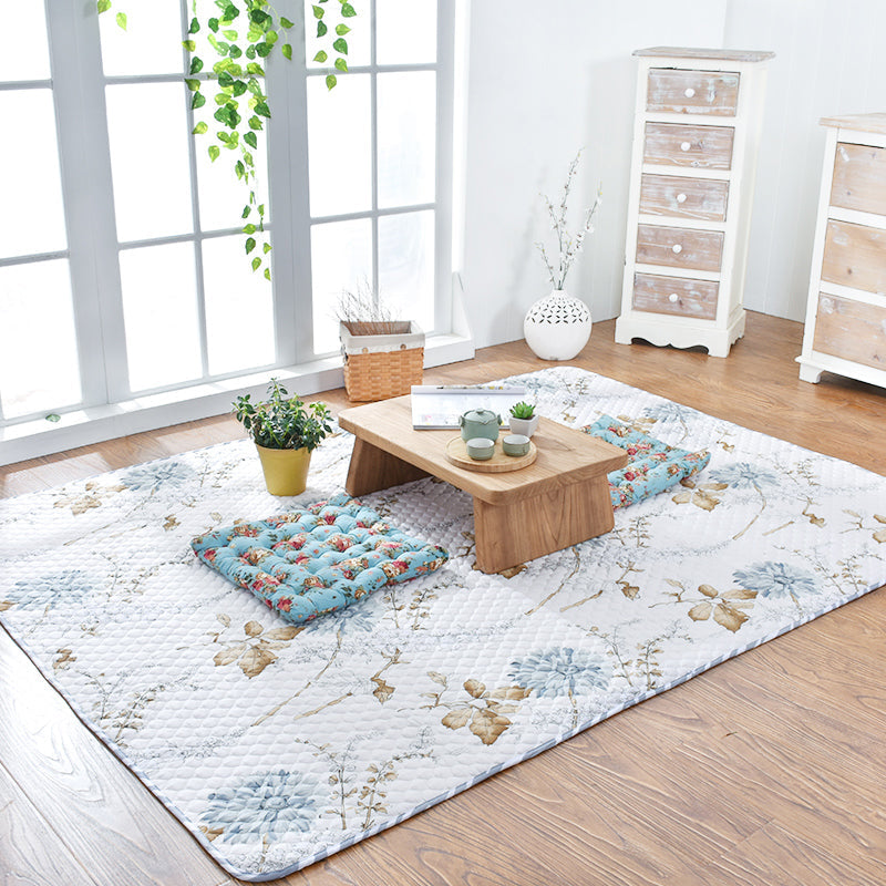 Avtoit | Aesthetics Botanic Carpet Multi-Color Nordic Carpet Cotton Machine Wash Padded Quilt Carpet