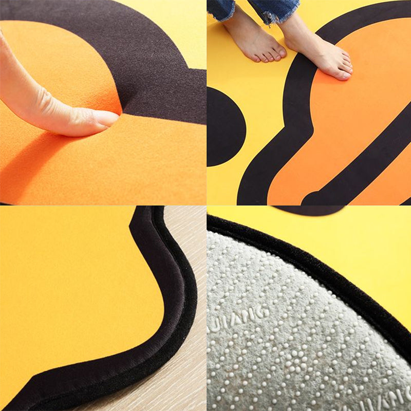 Avtoit | Yellow Duck Pattern Carpet Cotton Cartoon Area Rug Non-Slip Back Floor Mat for Kids Room