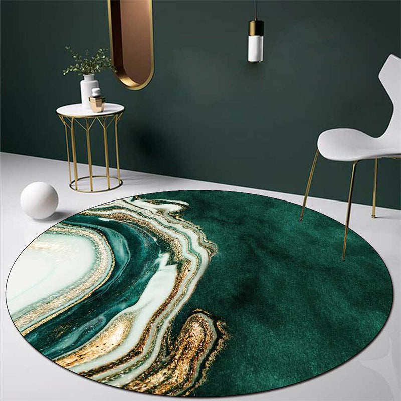 Avtoit | Glam Mid-Century Rug Multicolor Marble Look Rug Pet Friendly Stain Resistant Non-Slip Back Rug for Living Room
