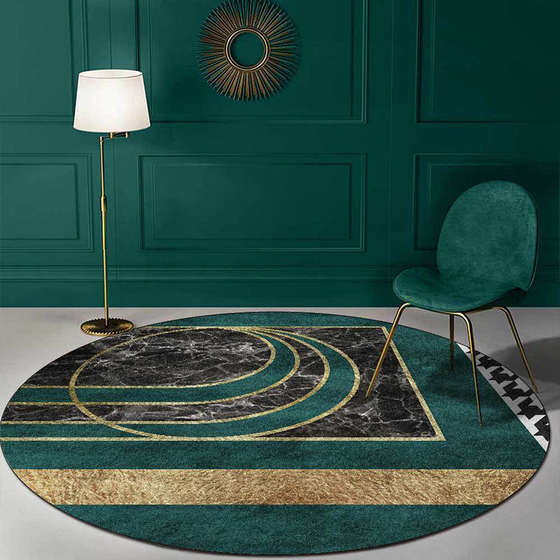 Avtoit | Glam Mid-Century Rug Multicolor Marble Look Rug Pet Friendly Stain Resistant Non-Slip Back Rug for Living Room