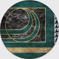 Avtoit | Glam Mid-Century Rug Multicolor Marble Look Rug Pet Friendly Stain Resistant Non-Slip Back Rug for Living Room