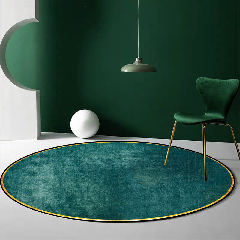 Avtoit | Retro Emerald Green Solid Carpet Polypropylene Luxury Carpet Stain-Resistant Washable Non-Slip Carpet for Home Decoration