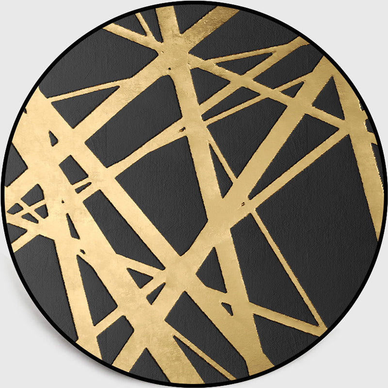 Avtoit | Gold Criss-Cross Patterned Rug Synthetic Glam Rug Pet-Friendly Non-Slip Back Machine Washable Rug for Home Decor