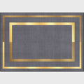 Avtoit | Glam Gold Frame Rug Multicolored Minimalist Rug Polyester Non-slip Pet-friendly Stain-resistant Rug for Room