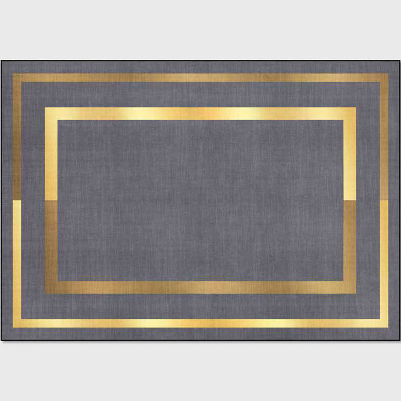 Avtoit | Glam Gold Frame Rug Multicolored Minimalist Rug Polyester Non-slip Pet-friendly Stain-resistant Rug for Room