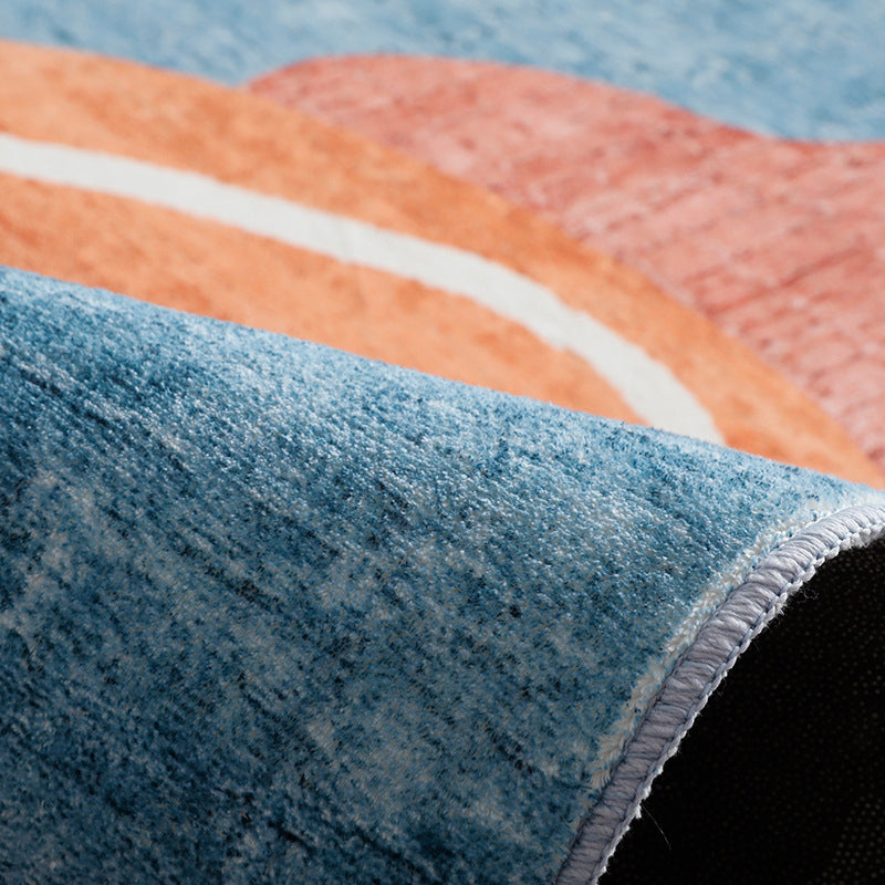 Avtoit | Trendy Geometric Patchwork Rug Multicolor Postmodern Rug Polyester Non-Slip Machine Washable Pet Friendly Rug for Home
