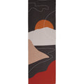 Avtoit | Artistic Sunrise Landscape Pattern Rug Black Modern Rug Synthetic Non-Slip Backing Washable Pet Friendly Carpet for Bedroom