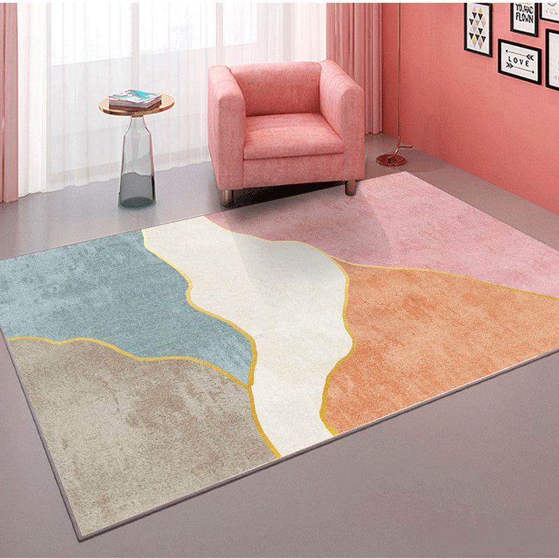 Avtoit | Contemporary Abstract Pattern Carpet Multicolor Polypropylene Carpet Non-Slip Pet Friendly Stain Resistant Carpet for Large Room