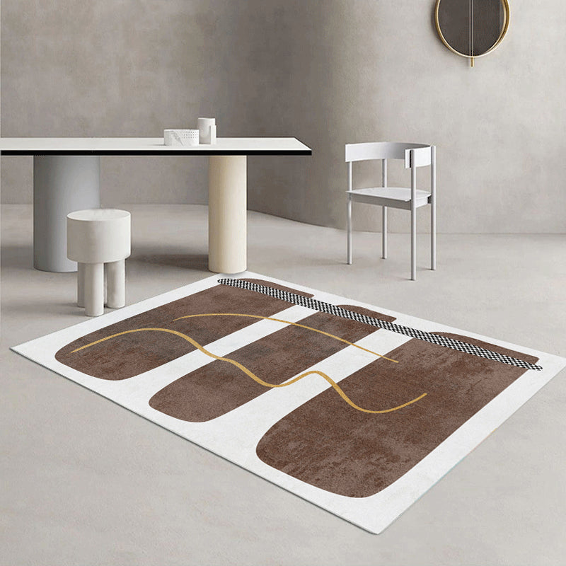 Avtoit | Contemporary Abstract Pattern Carpet Multicolor Polypropylene Carpet Non-Slip Pet Friendly Stain Resistant Carpet for Large Room
