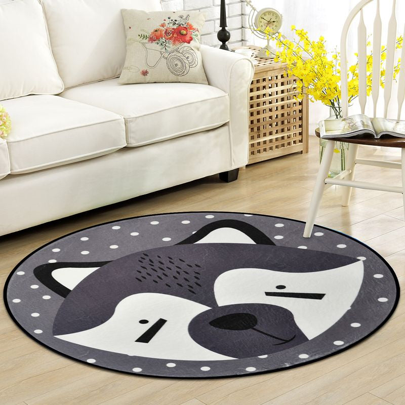 Avtoit | Creative Cartoon Area Rug Multi Colors Animals with Dotted Background Carpet Washable Pet Friendly Non-Slip Rug for Children's Room
