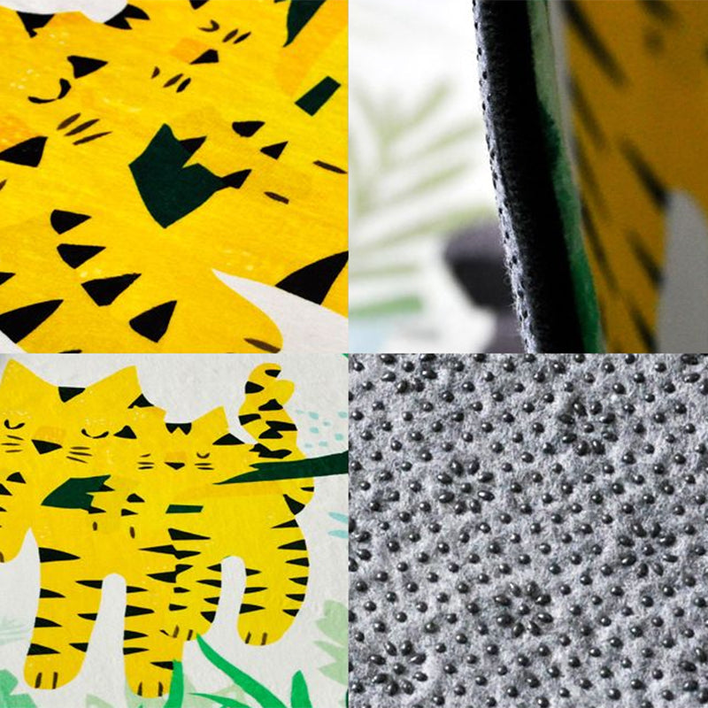 Avtoit | Beautiful Kids Rug Multi Color Animal and Botanical Pattern Rug Pet Friendly Washable Non-Slip Rug for Playroom