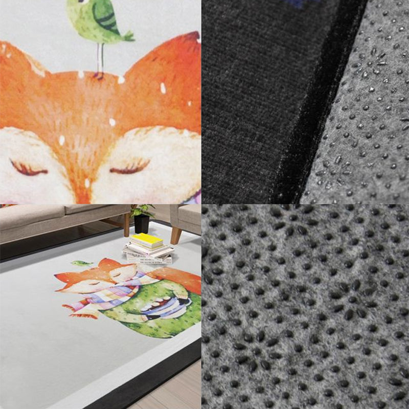 Avtoit | Cartoon Animal Gentleman Rug Multicolor Polypropylene Rug Washable Pet Friendly Non-Slip Underlay Rug for Living Room