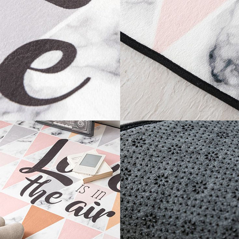 Avtoit | Multicolor Geometric Carpet Polyester Cartoon Rug Pet Friendly Non-Slip Stain Resistant Rug for Children's Room