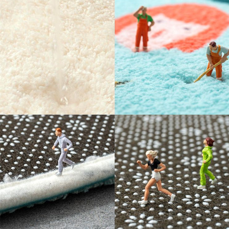Avtoit | Irregular Shaped Animal Rug Multicolor Cartoon Rug Synthetic Non-Slip Back Machine Washable Pet Friendly Rug for Children's Room