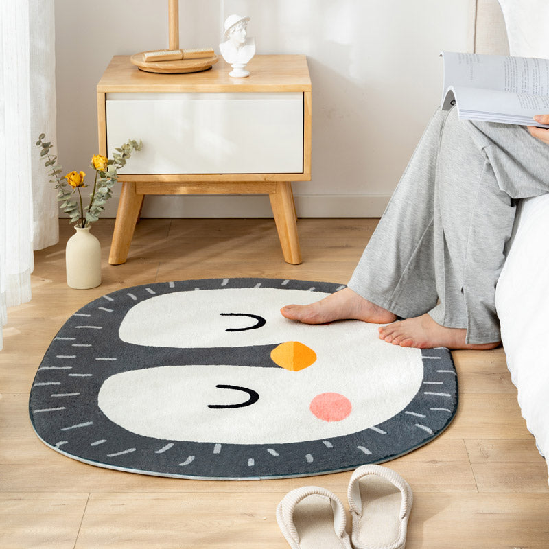 Avtoit | Multi Color Kids Carpet Cartoon Animal Head Pattern Rug Polyester Non-Slip Back Stain Resistant Machine Washable Rug