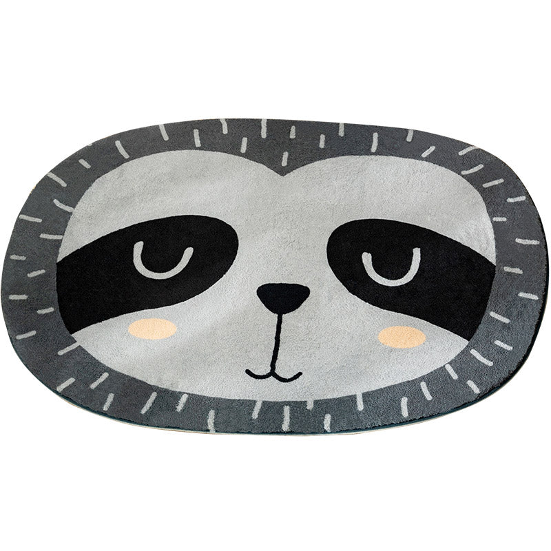 Avtoit | Multi Color Kids Carpet Cartoon Animal Head Pattern Rug Polyester Non-Slip Back Stain Resistant Machine Washable Rug