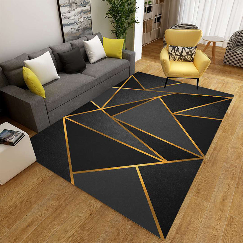 Avtoit | Minimalist 3D Geometric Rug Multi-Color Polypropylene Area Rug Pet-Friendly Non-Slip Machine Washable Rug for Large Room