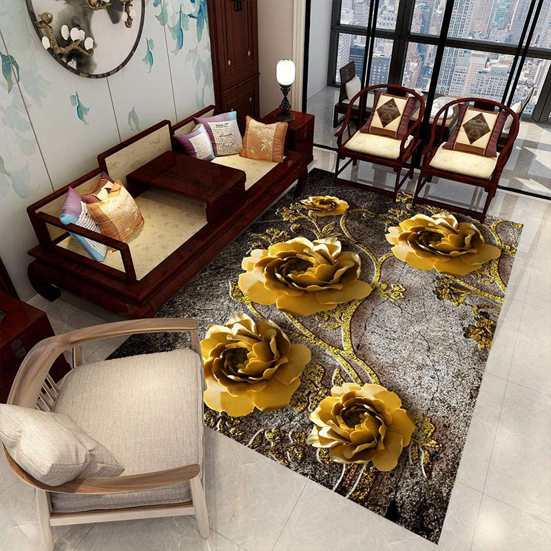 Avtoit | Minimalist 3D Geometric Rug Multi-Color Polypropylene Area Rug Pet-Friendly Non-Slip Machine Washable Rug for Large Room