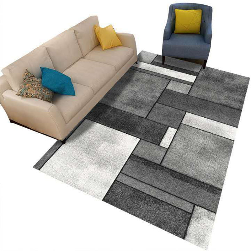 Avtoit | Minimalist 3D Geometric Rug Multi-Color Polypropylene Area Rug Pet-Friendly Non-Slip Machine Washable Rug for Large Room