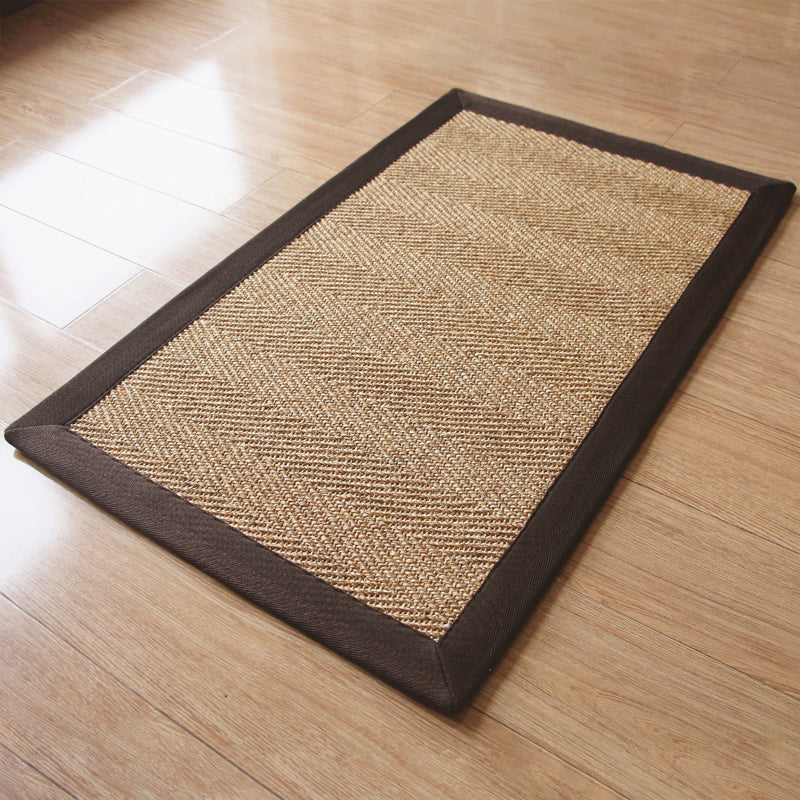 Avtoit | Lodge Tearoom Carpet Brown Solid Color Carpet Sisal Fiber Non-Slip Stain Resistant Machine Washable Carpet