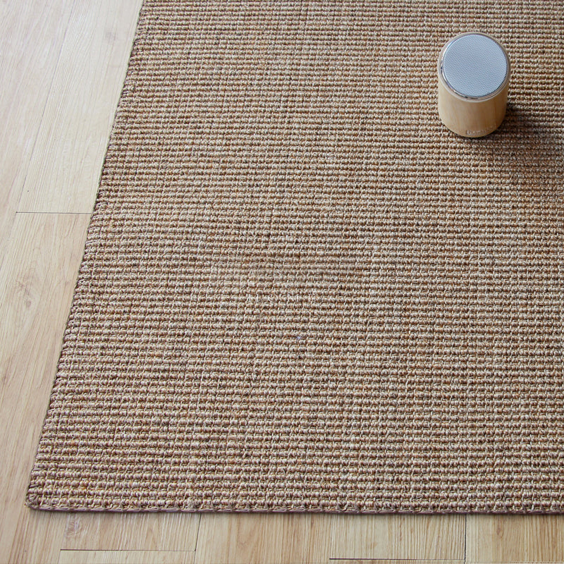 Avtoit | Lodge Home Rug Light Brown Solid Color Rug Sisal Woven Pet Friendly Machine Washable Non-Slip Rug