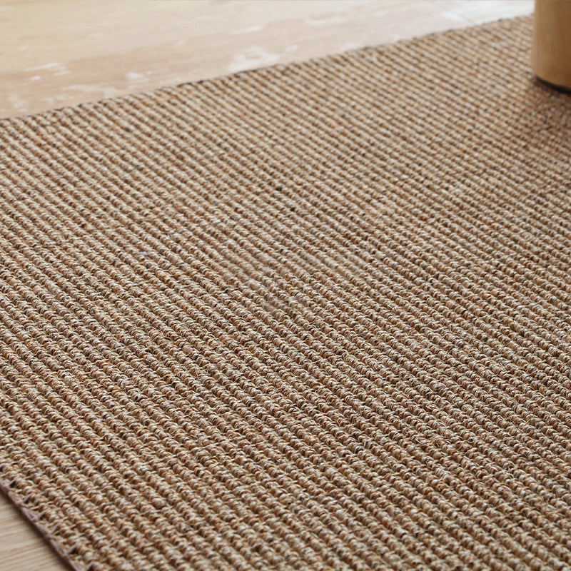 Avtoit | Lodge Home Rug Light Brown Solid Color Rug Sisal Woven Pet Friendly Machine Washable Non-Slip Rug
