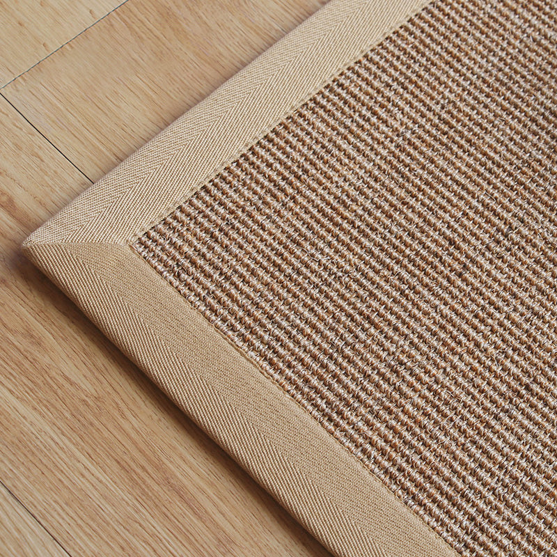 Avtoit | Beige Rustic Carpet Sisal Solid Color Carpet Washable Non-Slip Pet-Friendly Carpet for Bedroom