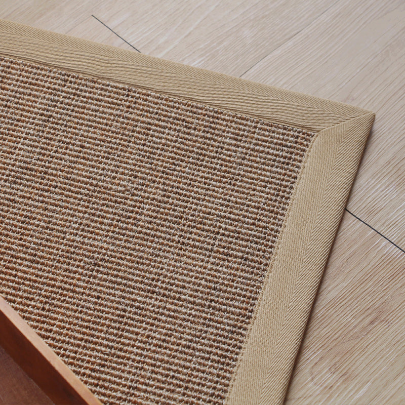 Avtoit | Beige Rustic Carpet Sisal Solid Color Carpet Washable Non-Slip Pet-Friendly Carpet for Bedroom