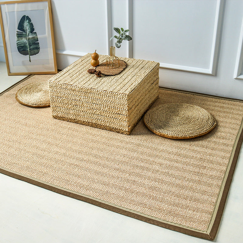 Avtoit | Japanese Style Rustic Carpet Multicolored Simple Carpet Washable Stain Resistant Non-Slip Underlay Carpet for Bedroom