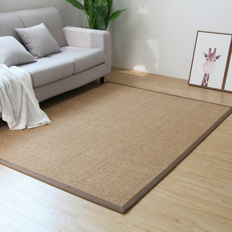 Avtoit | Premium Solid Area Rug Light Brown Wooden Style Carpet Sisal Non-Slip Pet-Friendly Machine Washable Rug for Home